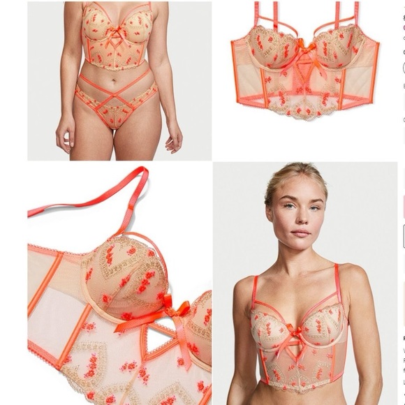 Embroidered Hearts Vs Dream Angels Heart Embroidery Corset Top Bra! - Picture 3 of 9